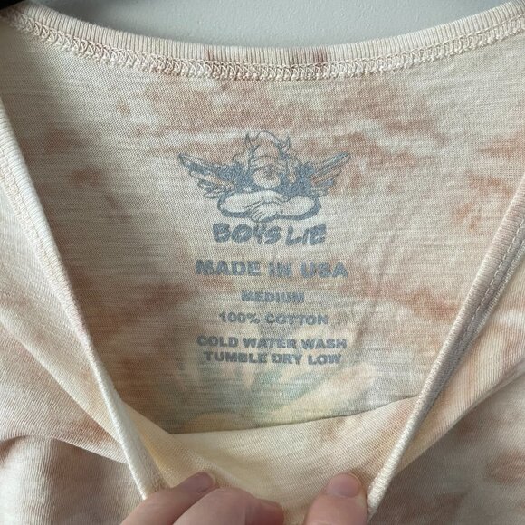 Boys Lie Cropped Flower Tie-Dye Crew Neck Short Sleeve T-Shirt Cream Medium - Picture 6 of 6